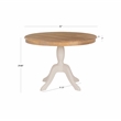 Pemberly Row Round Pedestal Dining Table in Natural and White Solid Wood