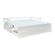 Pemberly Row Twin to King Daybed with 2 Drawers in White Pine Wood