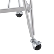 Pemberly Row Metal Rolling Bar Cart with Mirrored Shelves in Silver