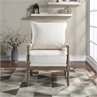 Pemberly Row Spindle Chair in Linen Beige with Brush Charcoal Finish