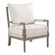 Pemberly Row Spindle Chair in Linen Beige with Brush Charcoal Finish