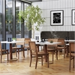 Pemberly Row Set of 2 Solid Beechwood Side Chairs in Natural Finish for Dining