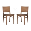 Pemberly Row Set of 2 Solid Beechwood Side Chairs in Natural Finish for Dining
