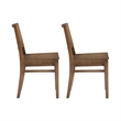 Pemberly Row Set of 2 Solid Beechwood Side Chairs in Natural Finish for Dining