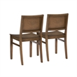 Pemberly Row Set of 2 Solid Beechwood Side Chairs in Natural Finish for Dining