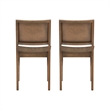 Pemberly Row Set of 2 Solid Beechwood Side Chairs in Natural Finish for Dining