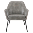 Pemberly Row Gray Faux Leather Accent Chair with Black Legs