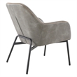 Pemberly Row Gray Faux Leather Accent Chair with Black Legs