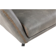 Pemberly Row Gray Faux Leather Accent Chair with Black Legs