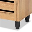 Pemberly Row 3-Door Shoe Storage Cabinet in Oak Brown Finish