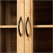 Pemberly Row Laurana Oak Brown Wood Kitchen Cabinet with Hutch and Shelves