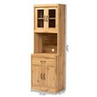 Pemberly Row Laurana Oak Brown Wood Kitchen Cabinet with Hutch and Shelves