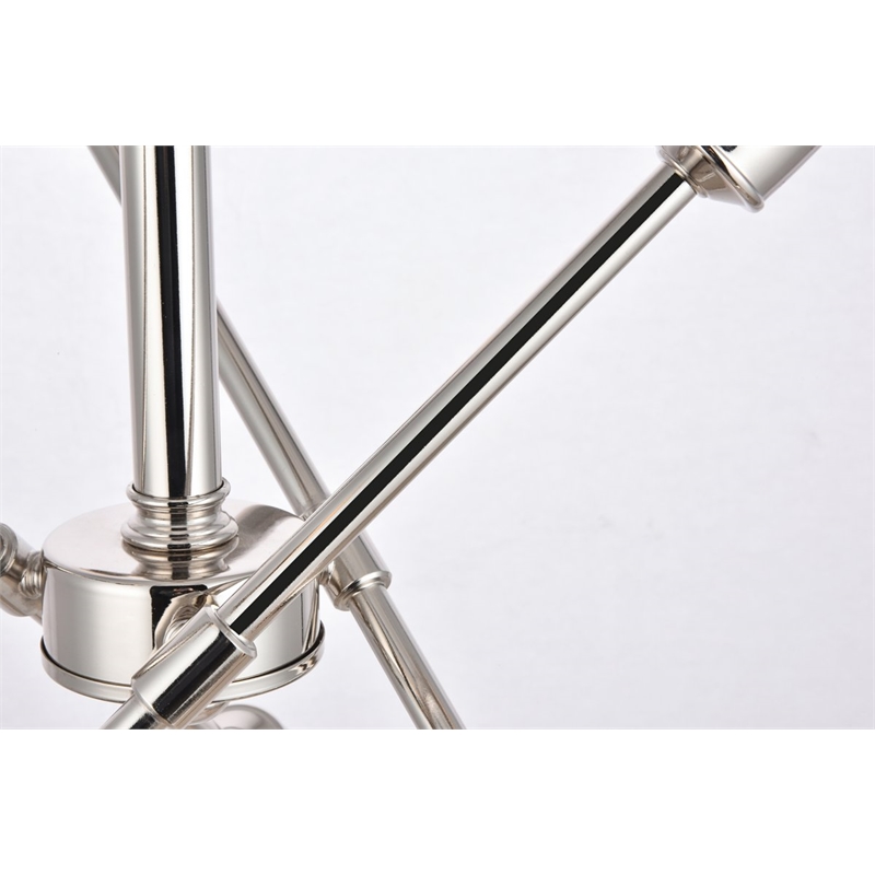 Pemberly Row Axel 6-Light Metal Pendant in Polished Nickel Finish