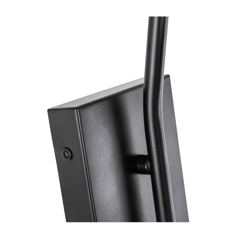 Pemberly Row Kace 1-Light Metal Wall Sconce in Black & Frosted White Glass