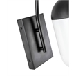 Pemberly Row Kace 1-Light Metal Wall Sconce in Black & Frosted White Glass