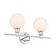 Pemberly Row 2-Light Metal Wall Sconce with Frosted White Glass