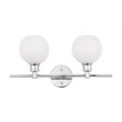Pemberly Row 2-Light Metal Wall Sconce with Frosted White Glass