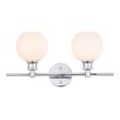 Pemberly Row 2-Light Metal Wall Sconce with Frosted White Glass