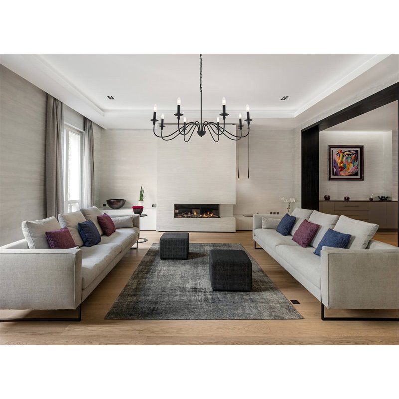 Pemberly Row 8-Light Metal Pendant Chandelier in Matte Black Finish
