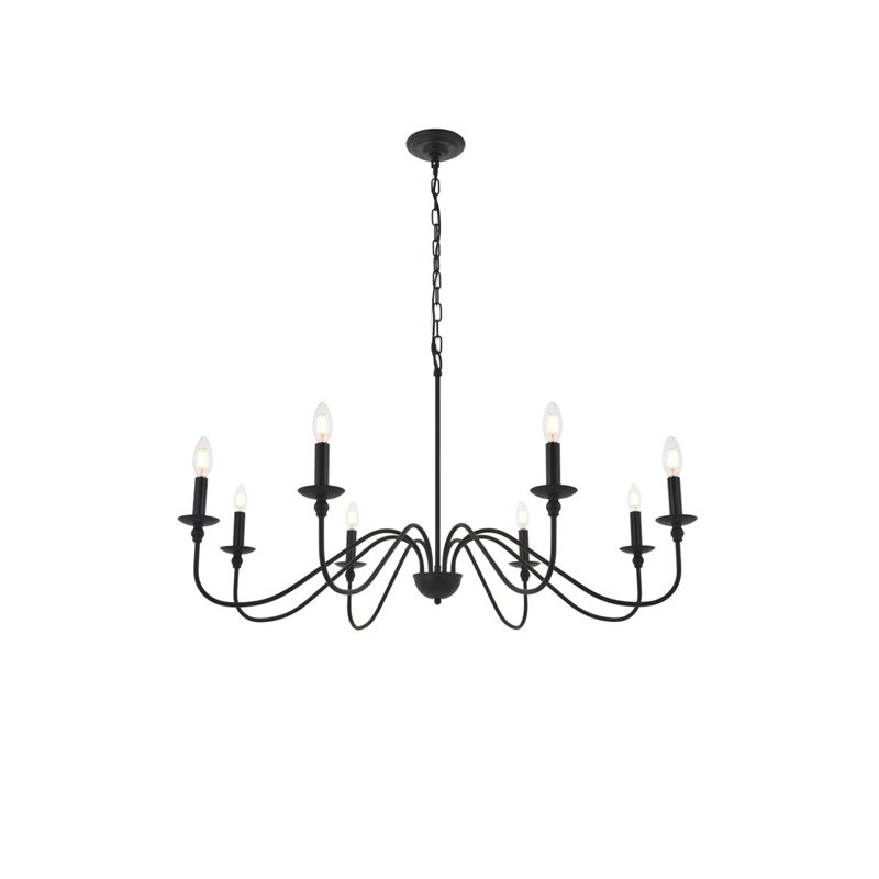 Pemberly Row 8-Light Metal Pendant Chandelier in Matte Black Finish