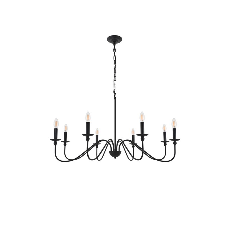 Pemberly Row 8-Light Metal Pendant Chandelier in Matte Black Finish