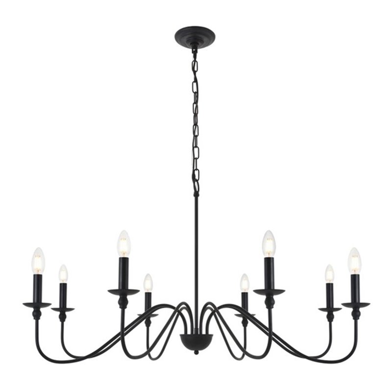 Pemberly Row 8-Light Metal Pendant Chandelier in Matte Black Finish