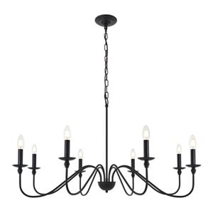 Pemberly Row 8-Light Metal Pendant Chandelier in Matte Black Finish