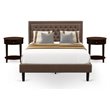 Pemberly Row 3-Piece Wood Queen Bedroom Set in Brown Mahogany