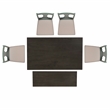 Pemberly Row Wood Six Piece Upholstered Dining Set with Bench in Teal Blue