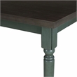 Pemberly Row Wood Six Piece Upholstered Dining Set with Bench in Teal Blue