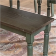 Pemberly Row Wood Six Piece Upholstered Dining Set with Bench in Teal Blue