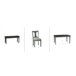 Pemberly Row Wood Six Piece Upholstered Dining Set with Bench in Teal Blue