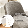 Pemberly Row Barrel Back Metal Bar Stool Set in Gray Linen Fabric
