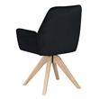 Pemberly Row Miranda Swivel Accent Chair in Black Velvet and Ash Wood