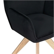 Pemberly Row Miranda Swivel Accent Chair in Black Velvet and Ash Wood