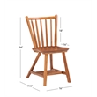 Pemberly Row Set of 2 Windsor Back Side Chairs in Medium Oak Brown