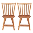 Pemberly Row Set of 2 Windsor Back Side Chairs in Medium Oak Brown