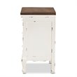 Pemberly Row 3-Drawer Solid Wood End Table in Walnut Brown/Antique White