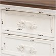 Pemberly Row 3-Drawer Solid Wood End Table in Walnut Brown/Antique White