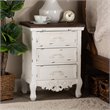 Pemberly Row 3-Drawer Solid Wood End Table in Walnut Brown/Antique White