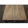 Pemberly Row Side Table in Antique Oak and Matte Black Wood Finish