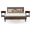 Pemberly Row 3-Piece King Bedroom Set in Mahogany Brown Wood Finish