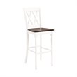 Pemberly Row Distressed White & Brown Rubberwood Bar Stool Set of 2