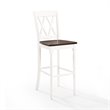 Pemberly Row Distressed White & Brown Rubberwood Bar Stool Set of 2