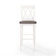 Pemberly Row Distressed White & Brown Rubberwood Bar Stool Set of 2