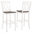 Pemberly Row Distressed White & Brown Rubberwood Bar Stool Set of 2