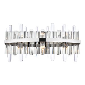 Pemberly Row 24&quot Crystal Wall Sconce in Chrome Finish
