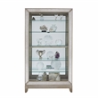 Pemberly Row 5-Shelf Mirrored Curio Cabinet in Aged Silver Finish
