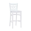 Pemberly Row Bar Stools in White Beechwood Set of 2 with Footrest