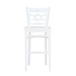 Pemberly Row Bar Stools in White Beechwood Set of 2 with Footrest